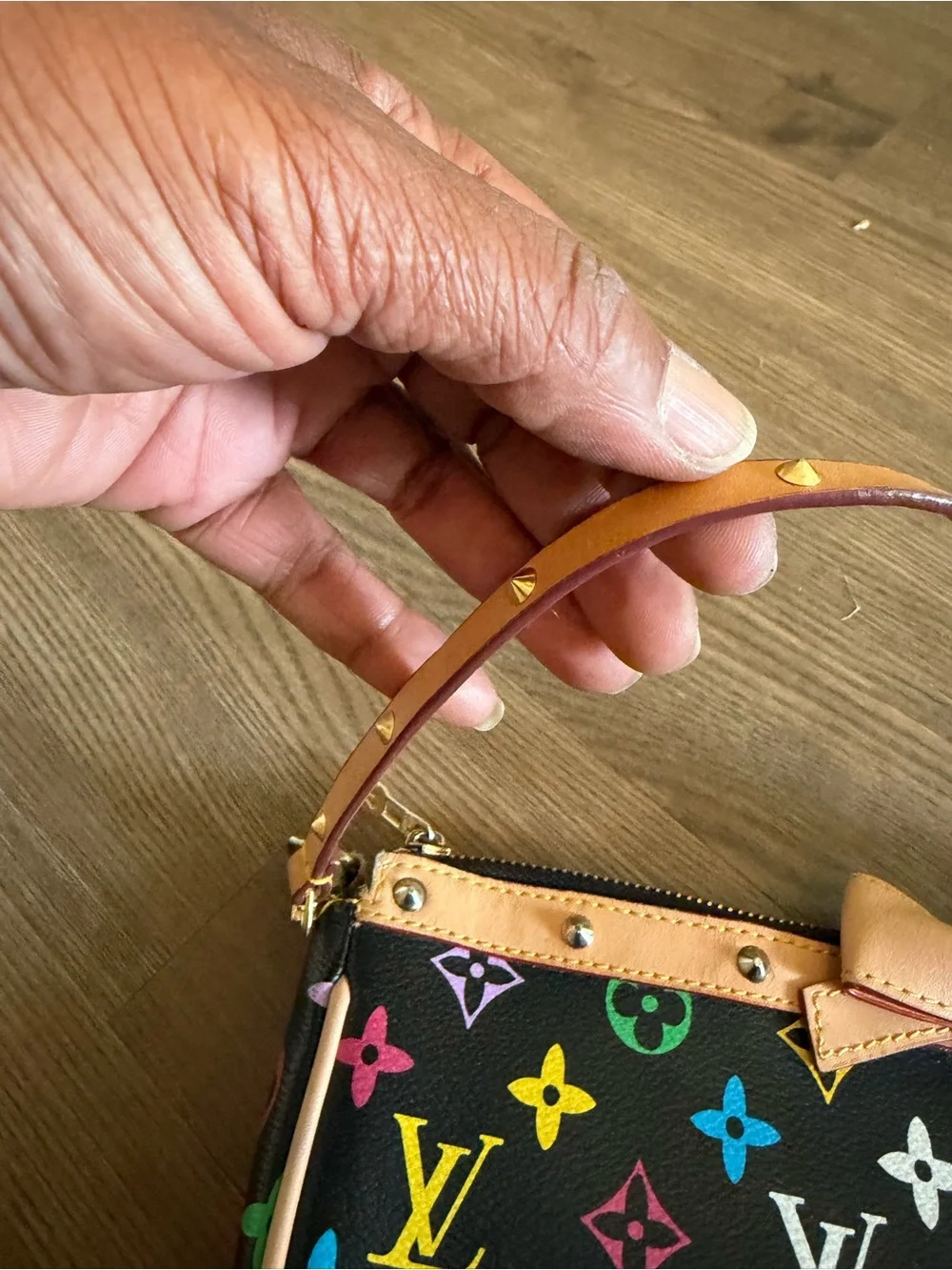 Black Multicolor Monogram Wristlet